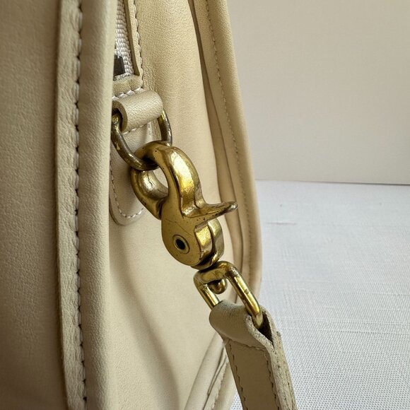 Vintage COACH Beaumont Satchel 9871 Bone Leather Top Handle Crossbody Bag - Picture 13 of 16